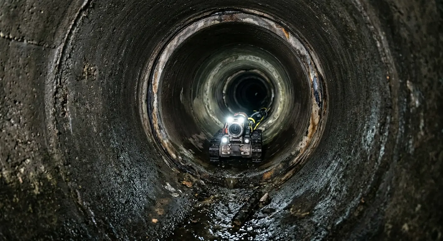 Robotic sewer camera inspecting pipe interior for Sewer Line Cleaning in Denver